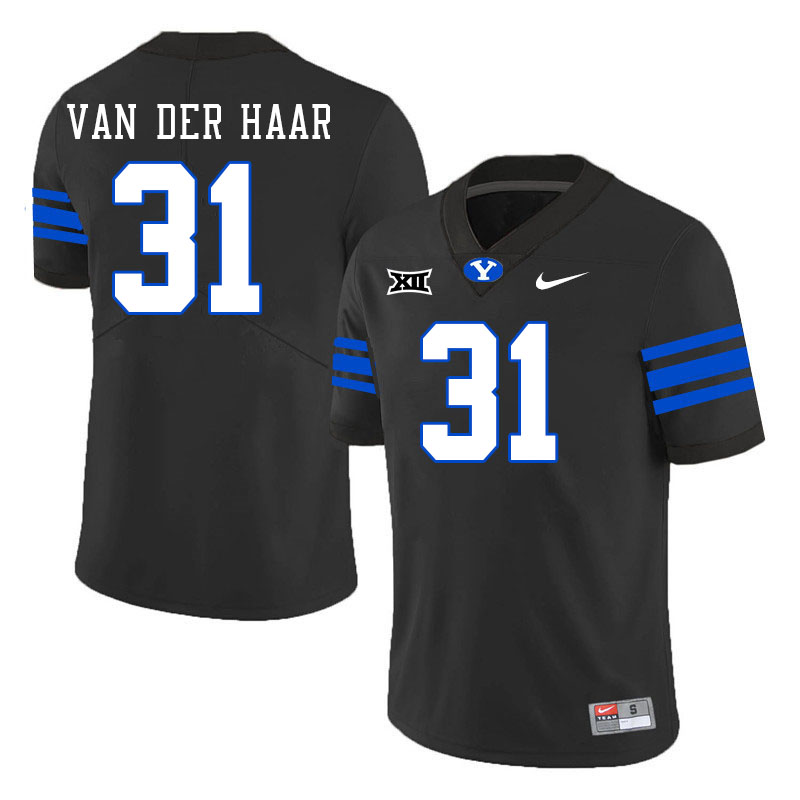 Men #31 Sam Van Der Haar BYU Cougars College Football Jerseys Stitched Sale-Black